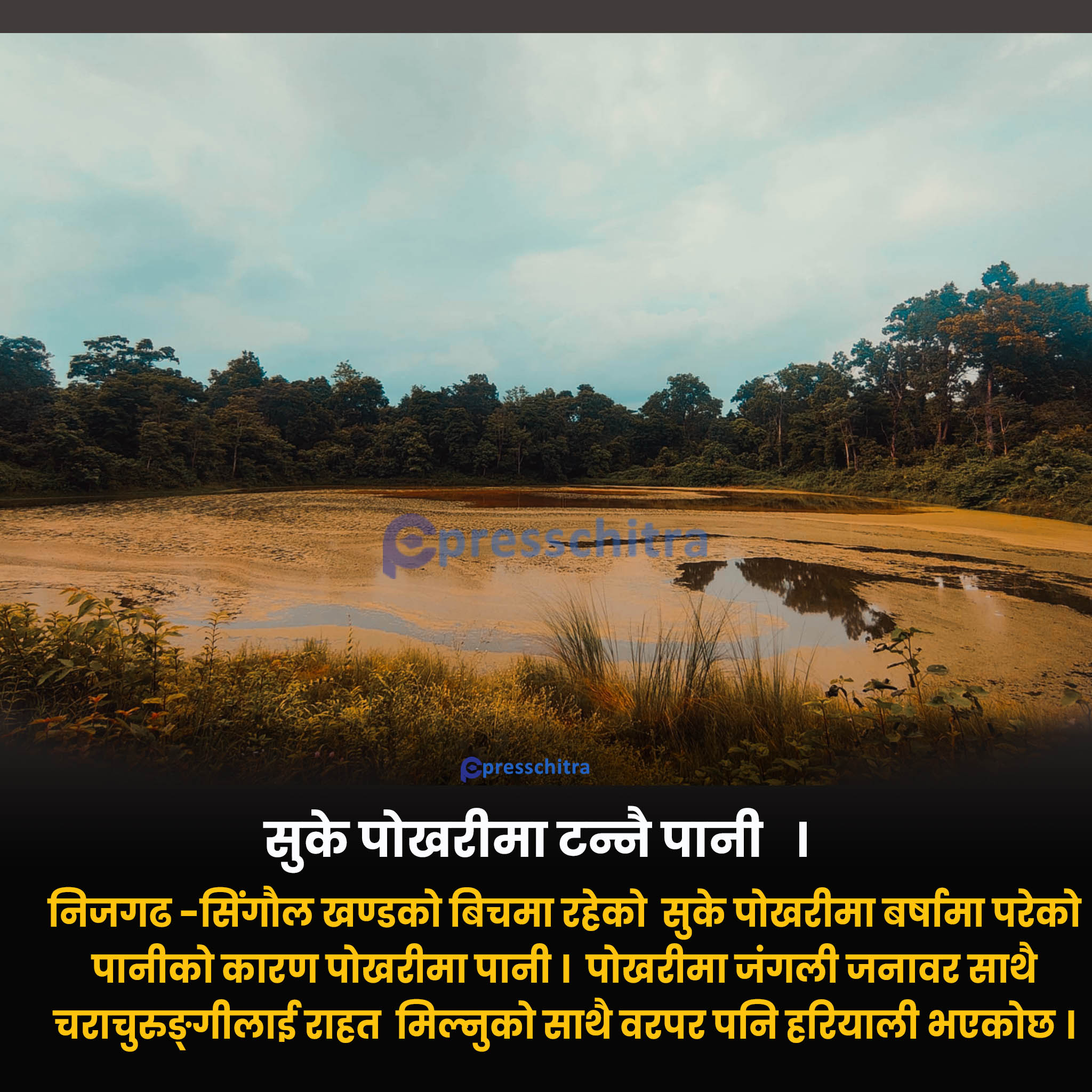 जंगलको बिचमा पोखरी, पोखरीको नामै सुकेपोखरी