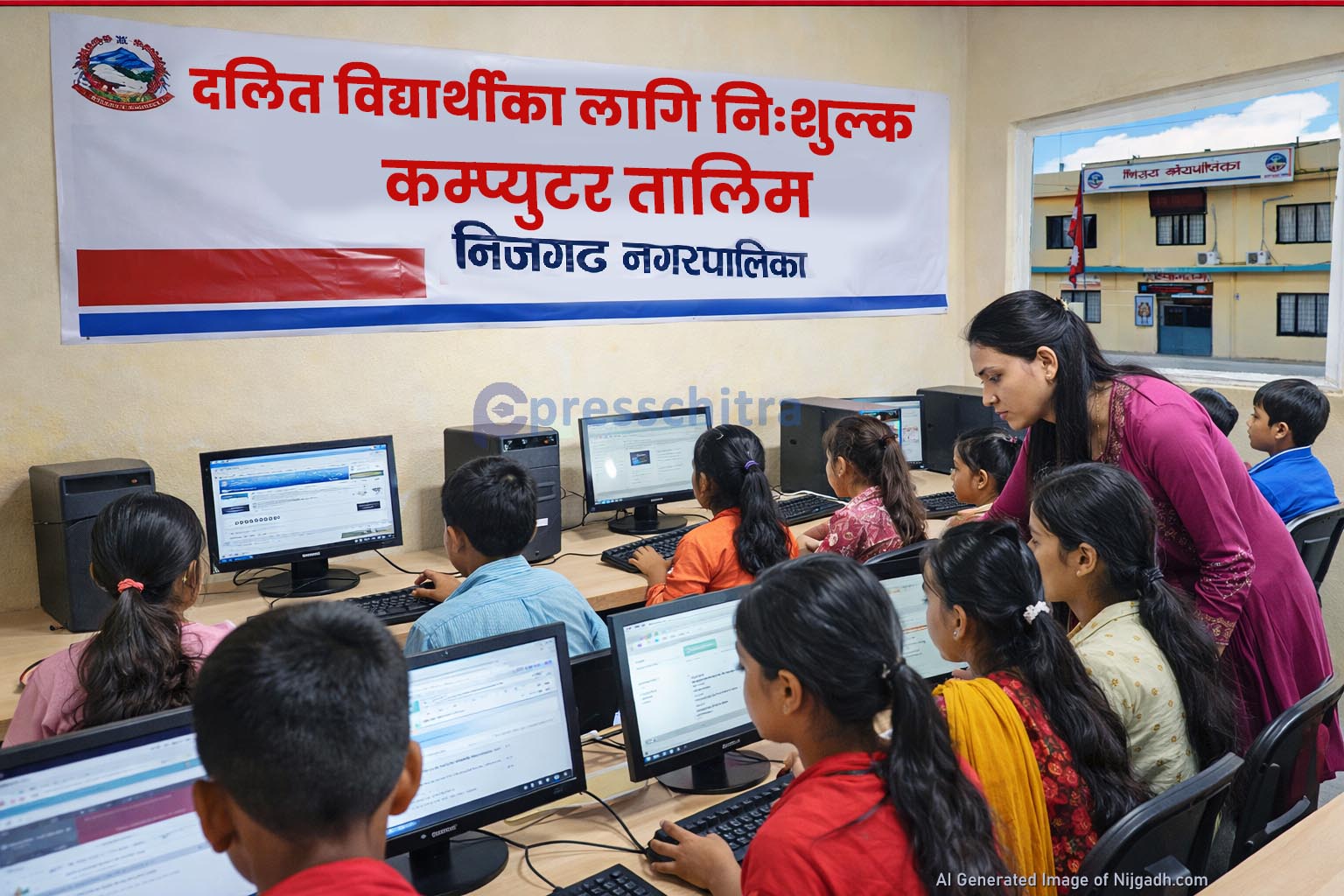 दलित विद्यार्थीका लागि निःशुल्क कम्प्युटर तालिम दिदै निजगढ नगरपालिका